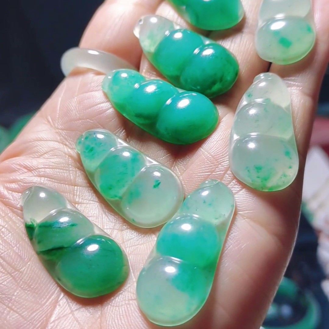 A货金丝绿四季好色彩鲜艳镶嵌精美