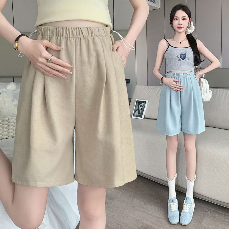 孕妇短裤夏季薄款外穿孕妇五分裤可调节大码孕妇打底裤休闲孕妇裤