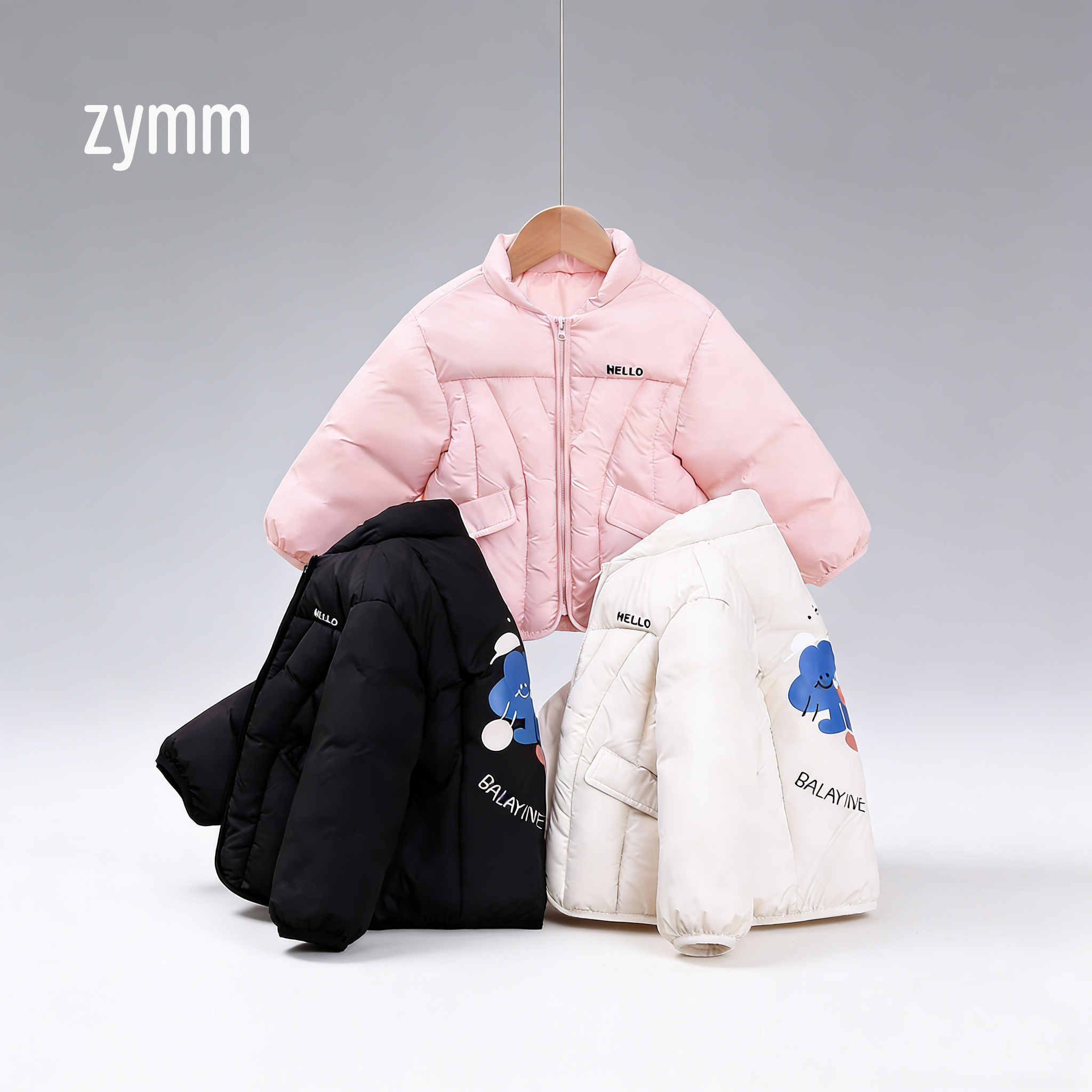 【反击福利，身高+10拍】秋冬儿童厚款棉服时尚印花宝宝棉衣上衣外套