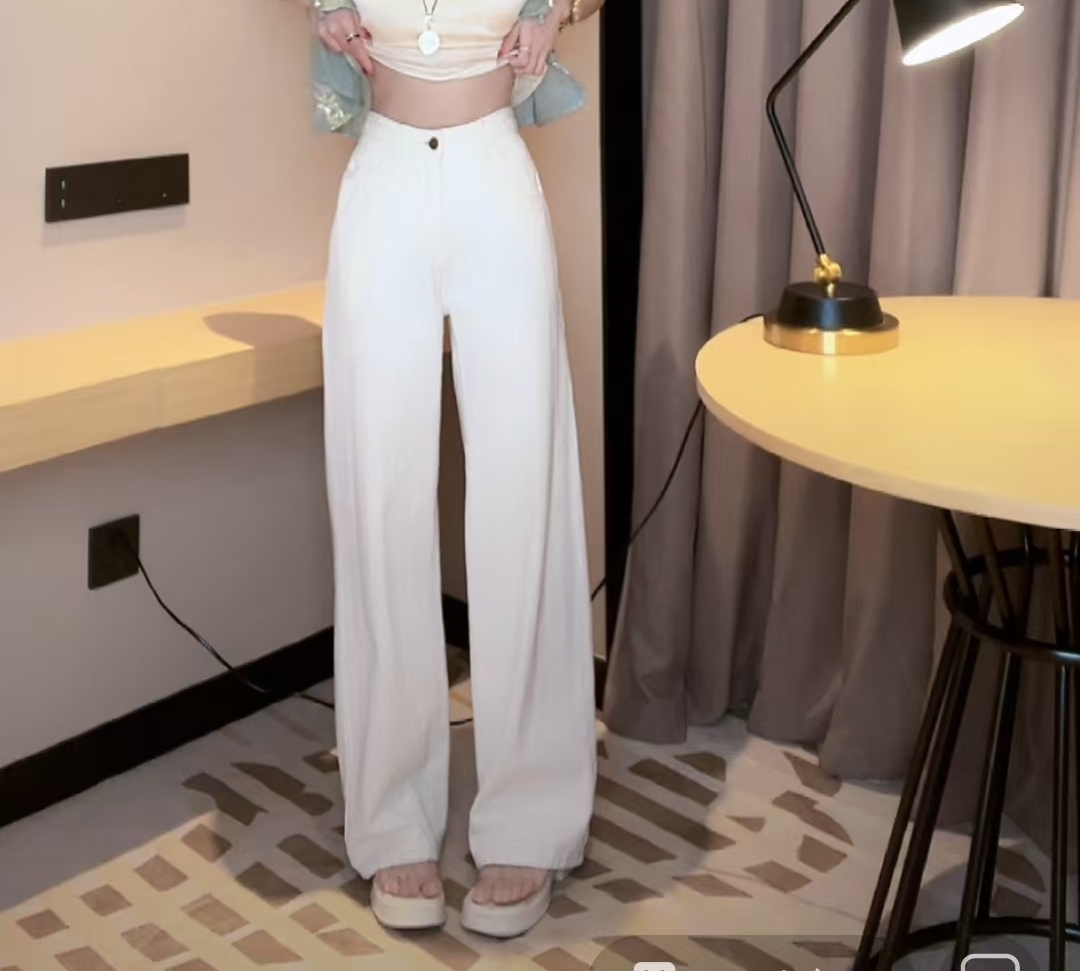 【观夏】2024秋季薄款休闲运动显瘦直筒时尚百搭薄款牛仔裤