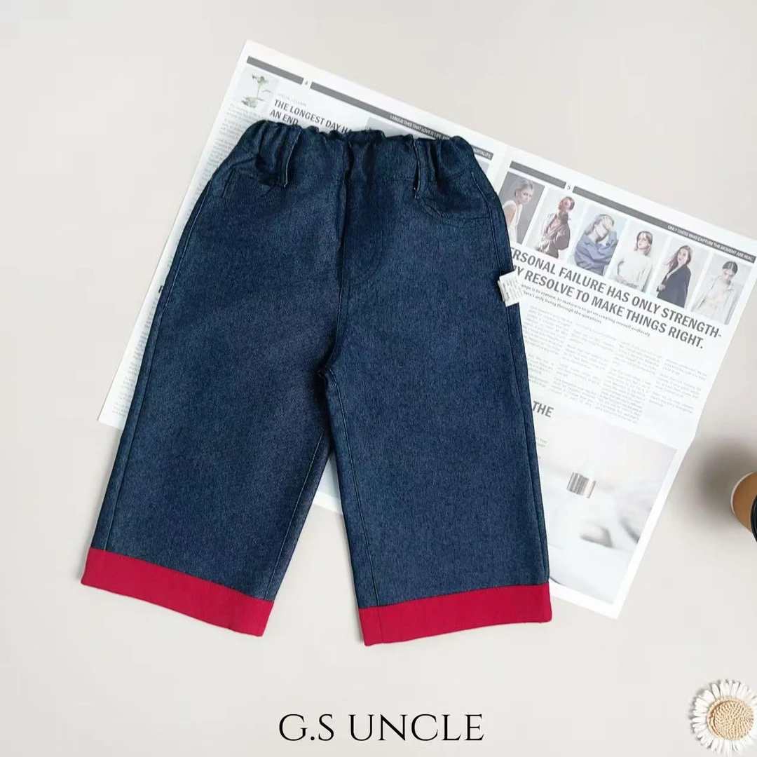 【】E032女宝女童秋冬季简约时髦休闲裤新品2025儿童童装牛仔裤韩版