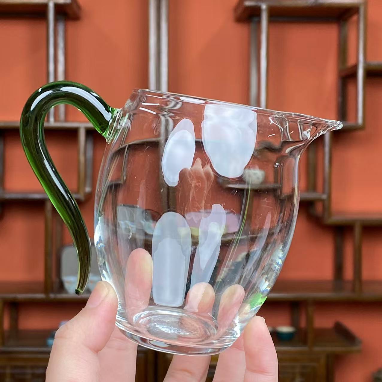 绿玻璃公道 高端礼盒装高端茶器主人杯0932