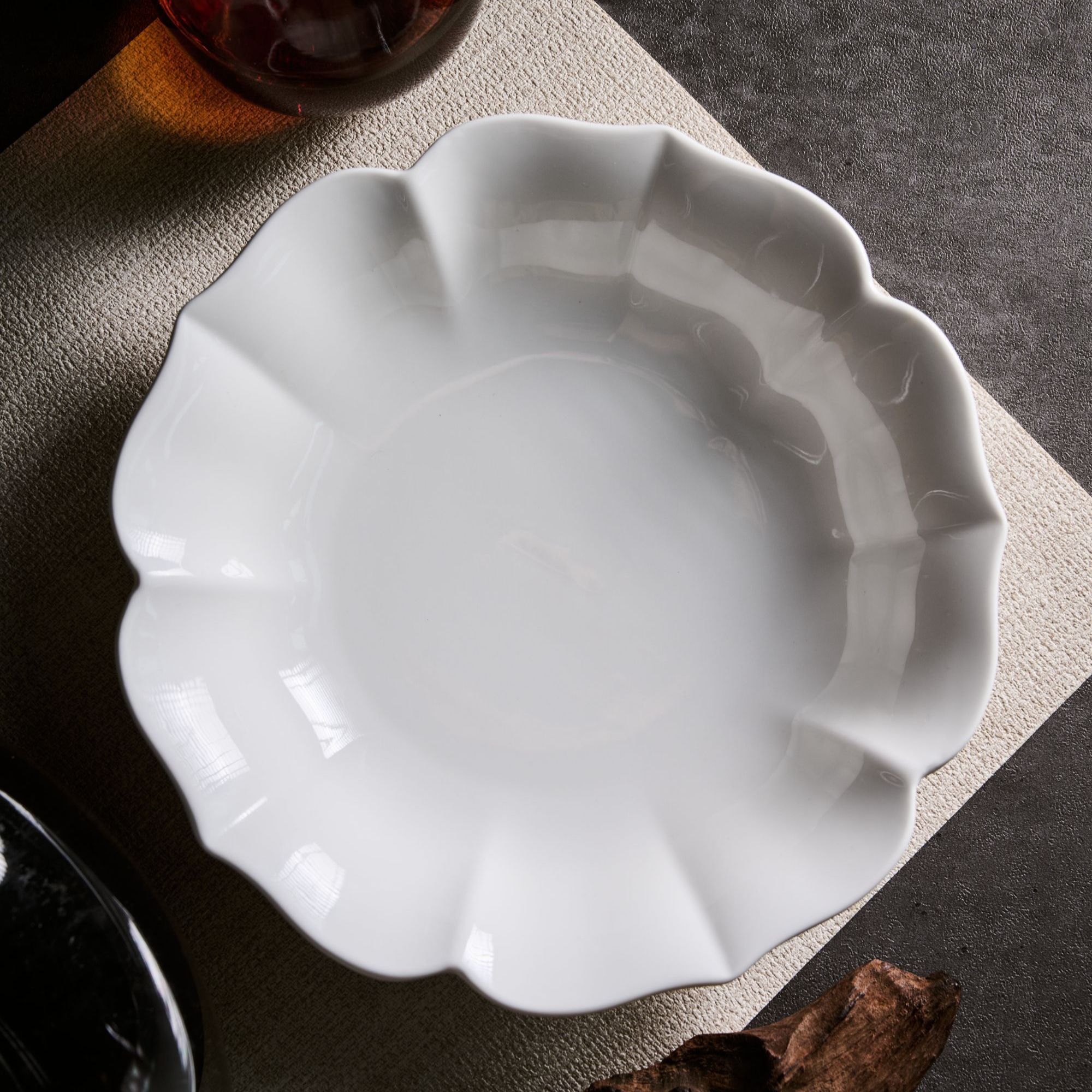 云山景墨陶瓷8.5英寸雅莲深汤盘餐具乔迁礼物