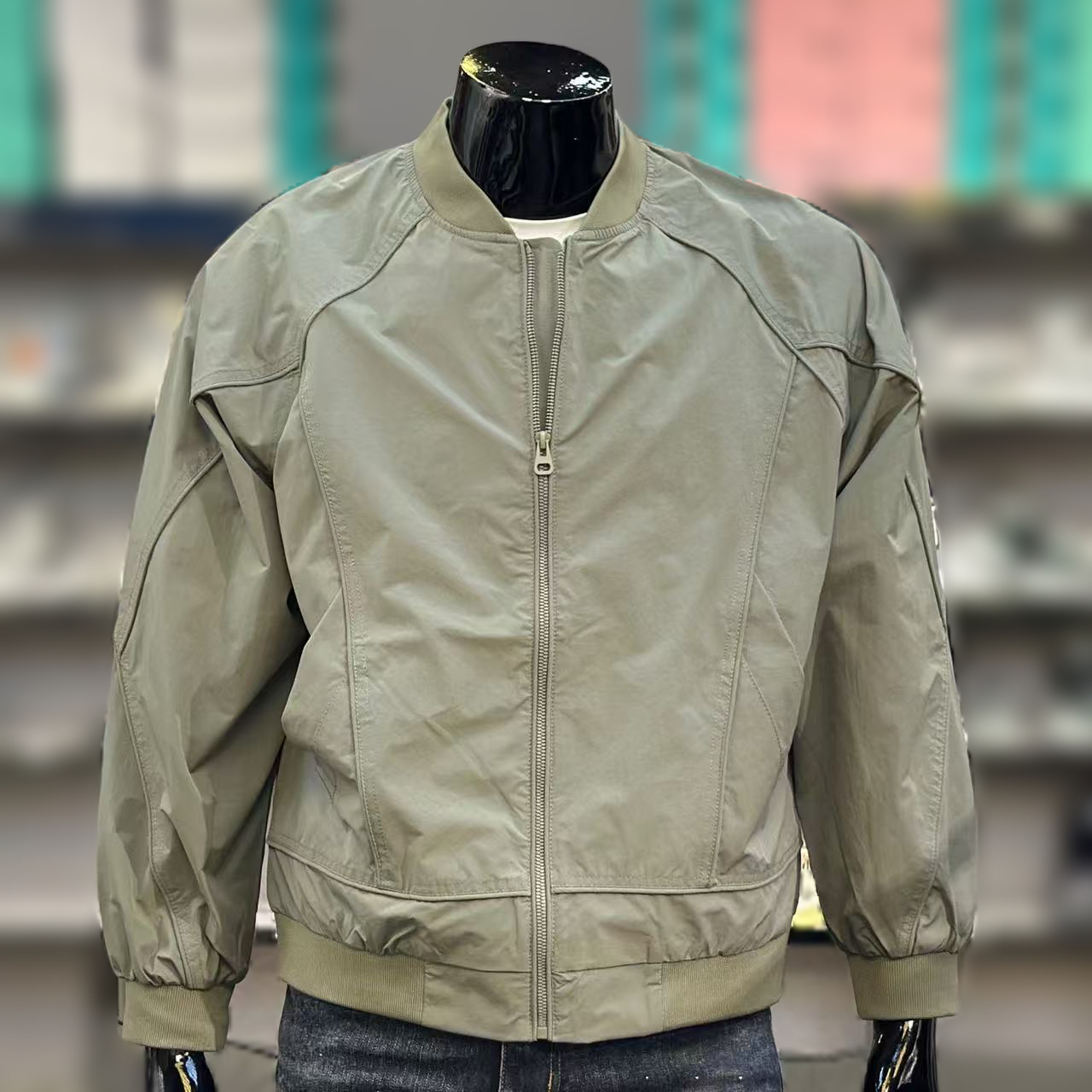 2025秋季外套高品质男装夹克棒球领飞行服落肩圆领新款男士上衣