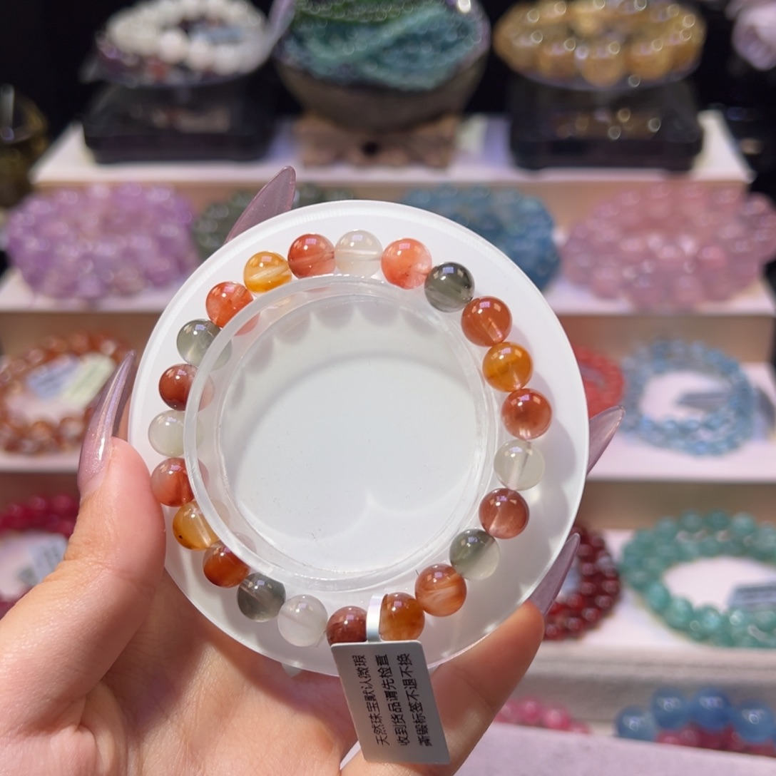 手串未镶嵌水晶L***y毕业级凤凰彩兔毛8mm