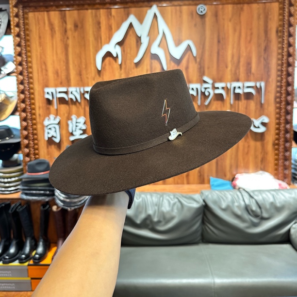 帽子牛仔帽男士白色爵士帽街头风大檐盆帽秋冬太阳帽