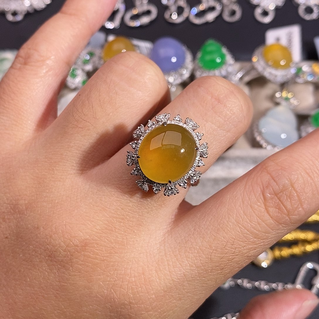 翡翠18K金镶嵌手链