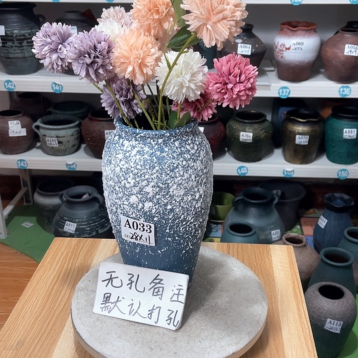 红陶手工制作工艺花盆