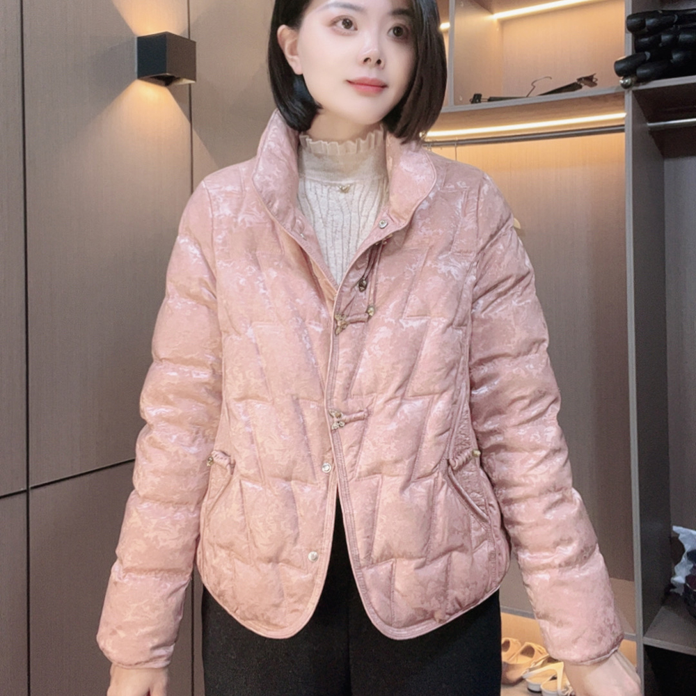 炫女人冬季女装上衣立领百搭时尚轻薄保暖90白鸭绒羽绒服89DR08