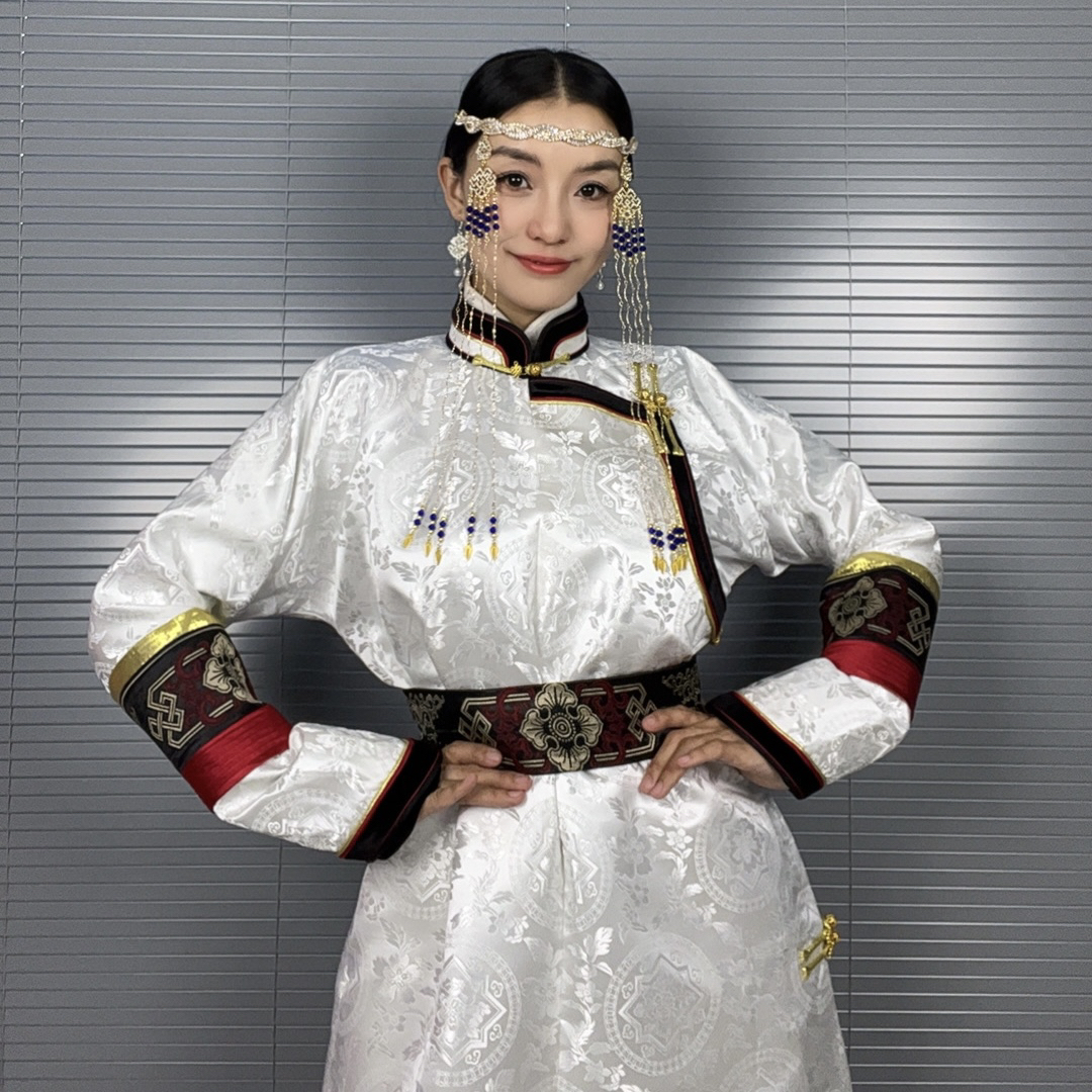 【丝棱锆】新款民族风长袖女士袍时尚设计长款民族服装