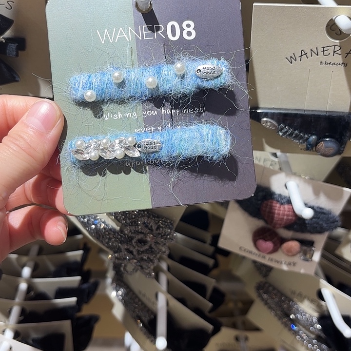 布艺铁合金蓝色压夹