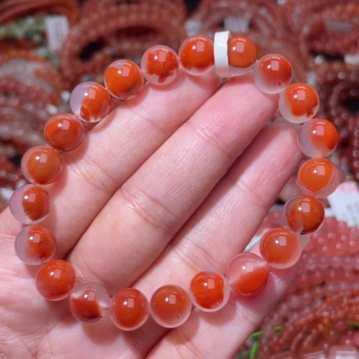 南红玛瑙未镶嵌鸿运当头单圈9+w11