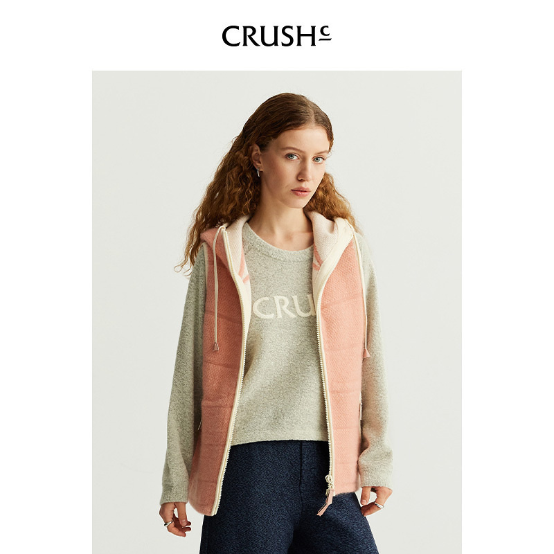 Crush Collection2024年冬新款休闲连帽马甲