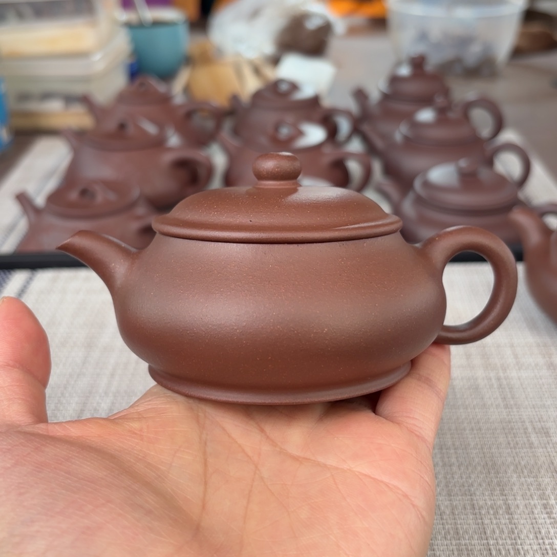 紫砂茶壶特价半手工台西紫泥明炉壶160cc