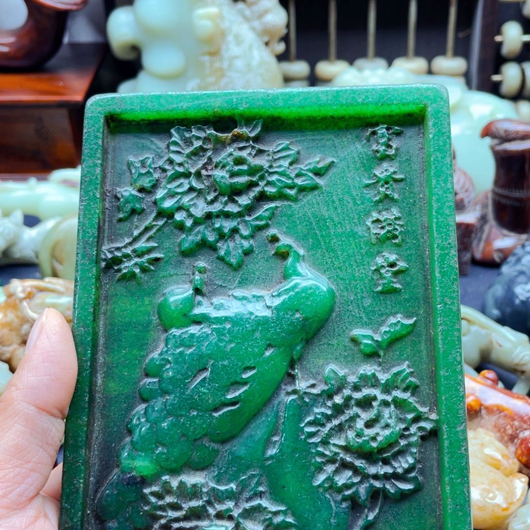 白玉菩提吊坠老*摆件