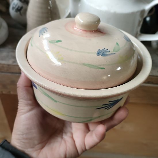 陶瓷老货粗瓷小砂锅两支