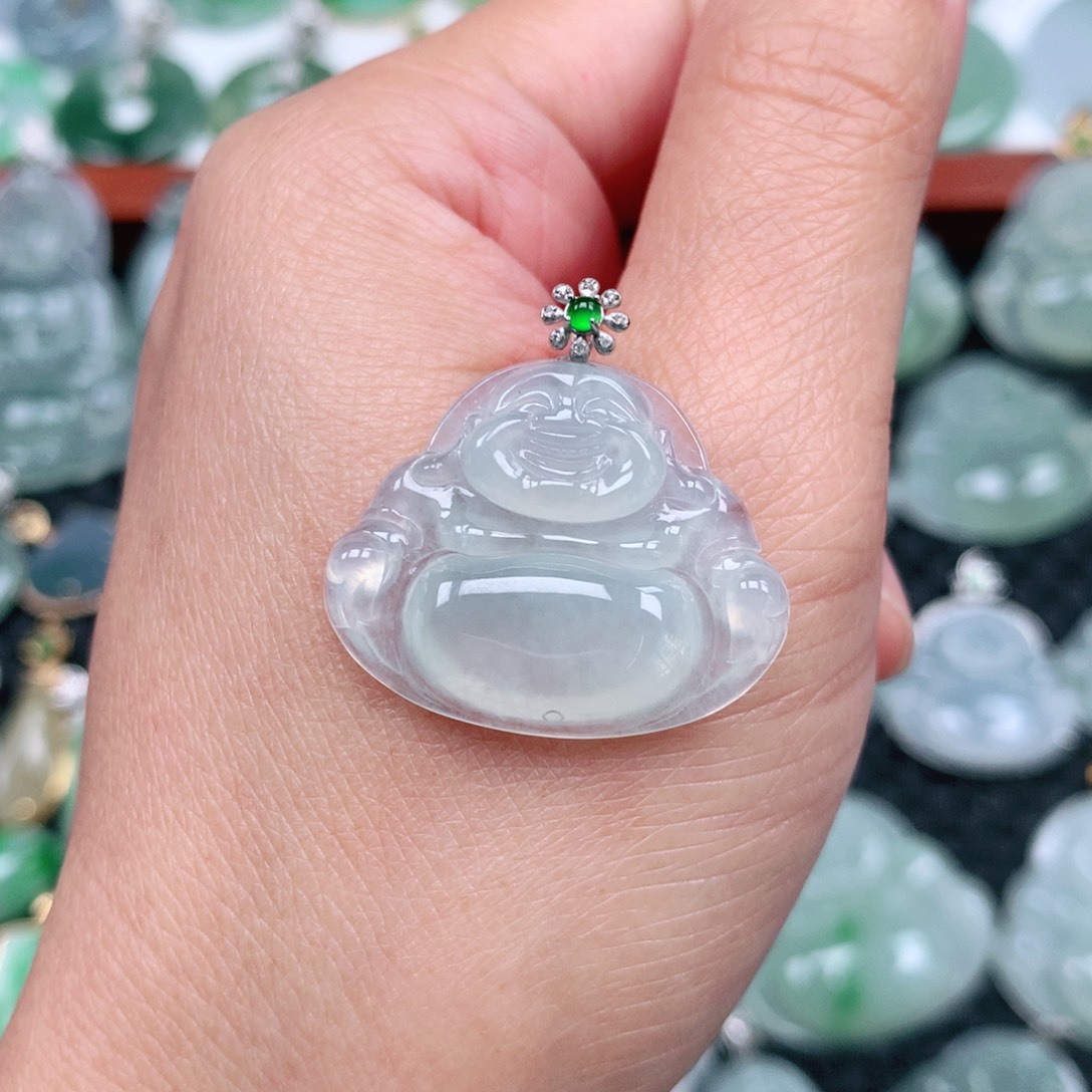 翡翠吊坠(不含链)18K金镶嵌迷****✨