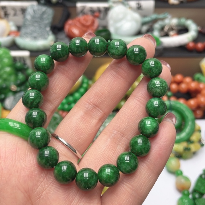 翡翠未镶嵌手链手链干青处理12