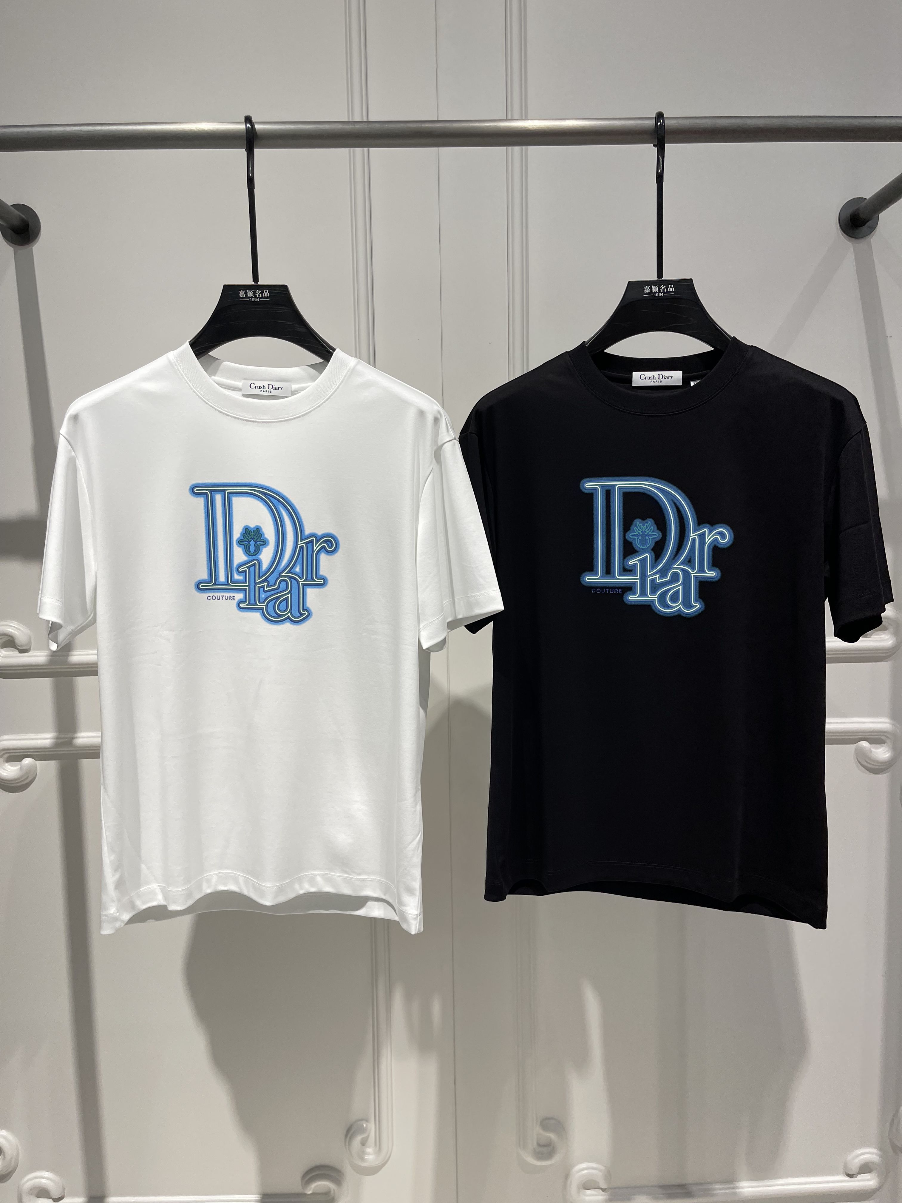 【CD品牌】夏季新款男士时尚运动黑白百搭休闲t恤衫圆领短袖t恤