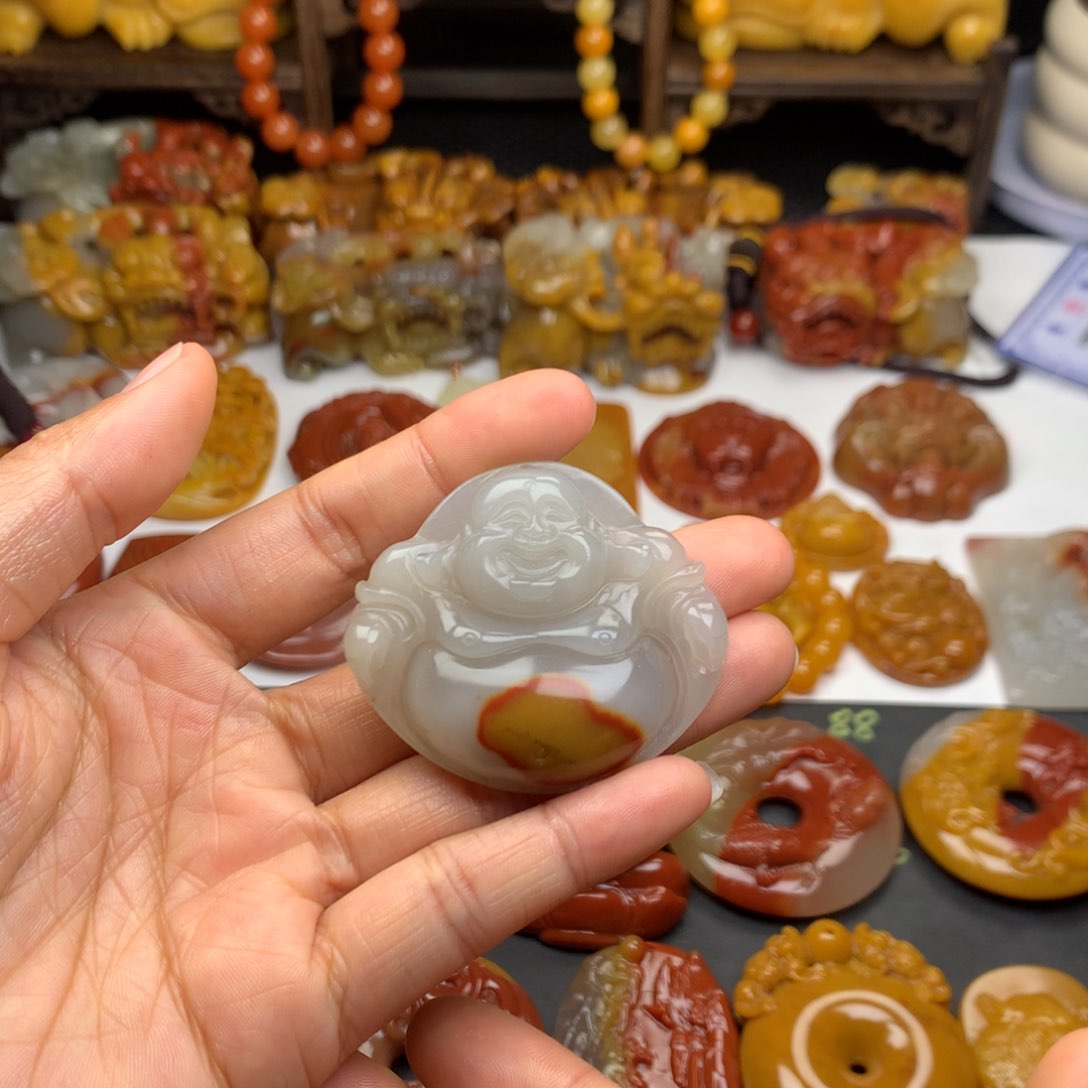 石英质玉（黄龙玉）挂件未镶嵌