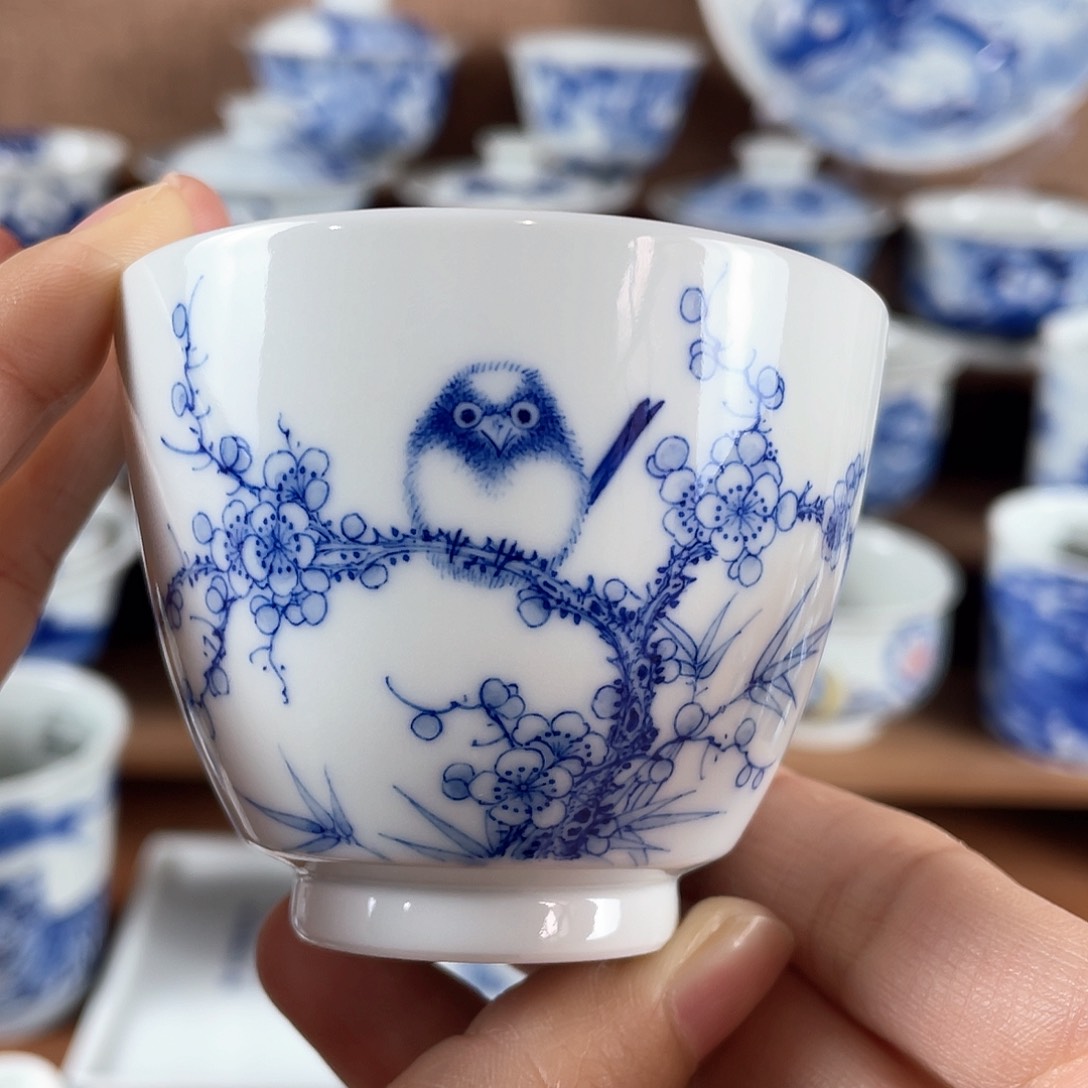 泥藝瓷梦萌鸟杯杯