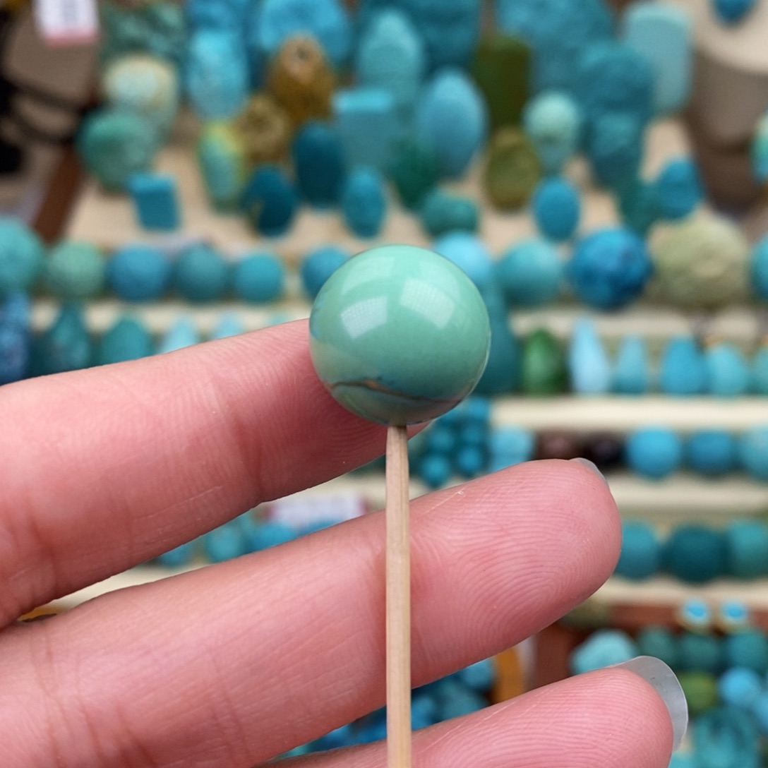 绿松石珠宝奇石未镶嵌14mm