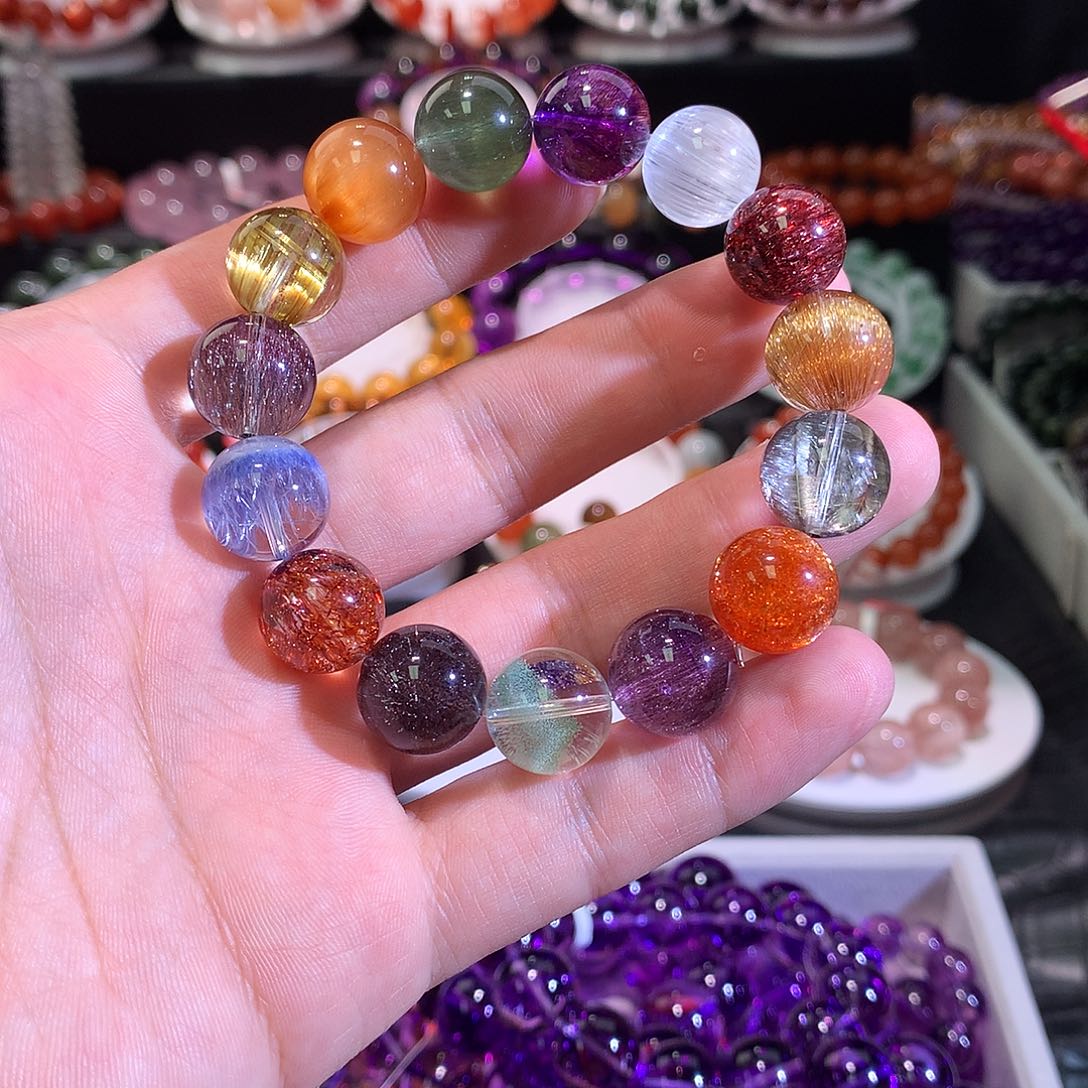 水晶未镶嵌手链高品质水晶多宝13+