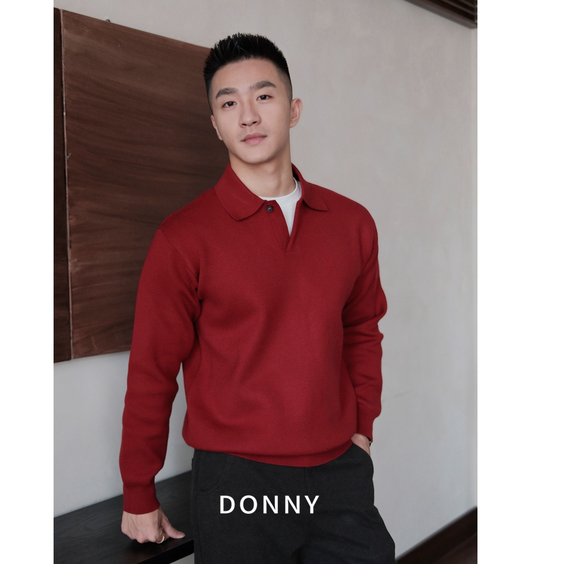 DONNY【加厚版 polo衫毛衣】 冬季新品新年圣诞款休闲商务衫
