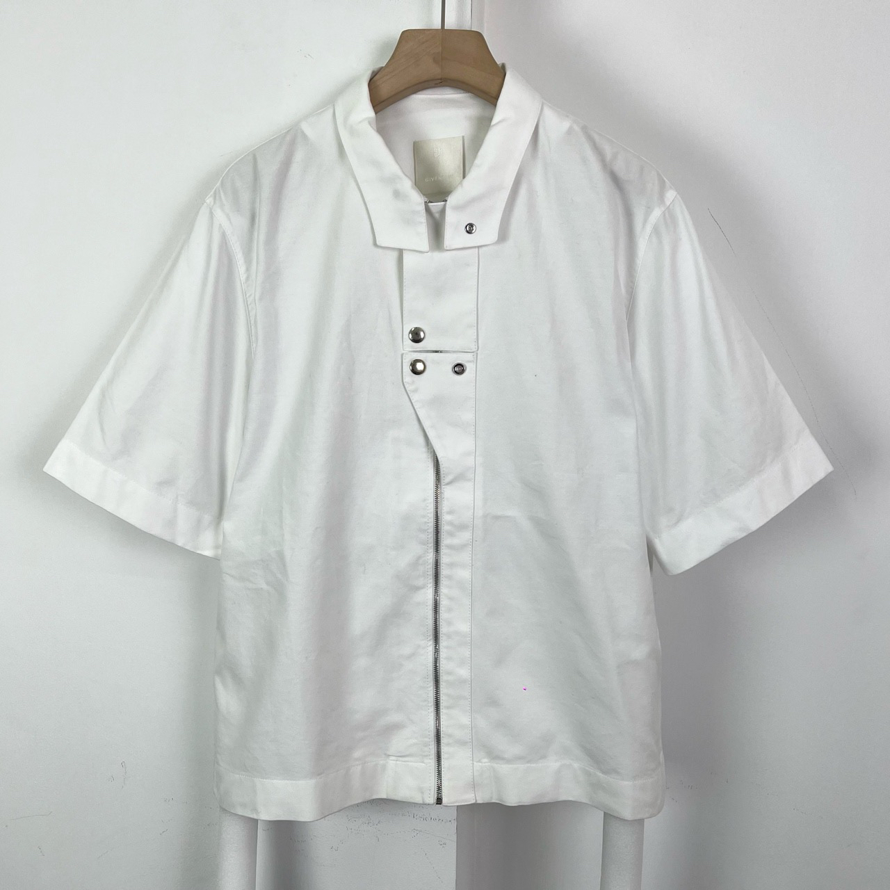 95新 Givenchy/纪梵希 39码/秀款拉链短袖衬衫/编码5626