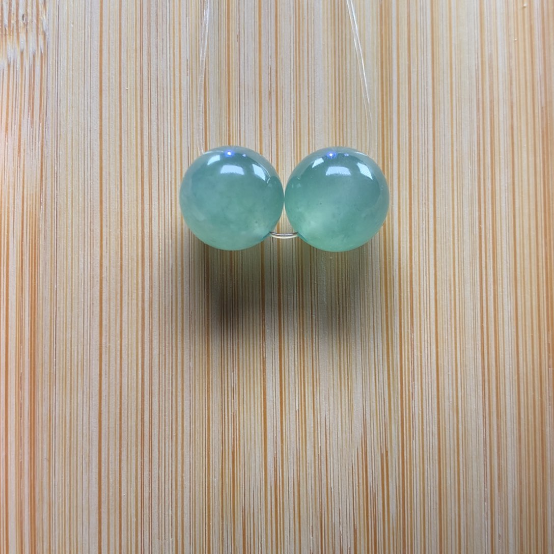翡翠未镶嵌手链湖水绿13.1mm