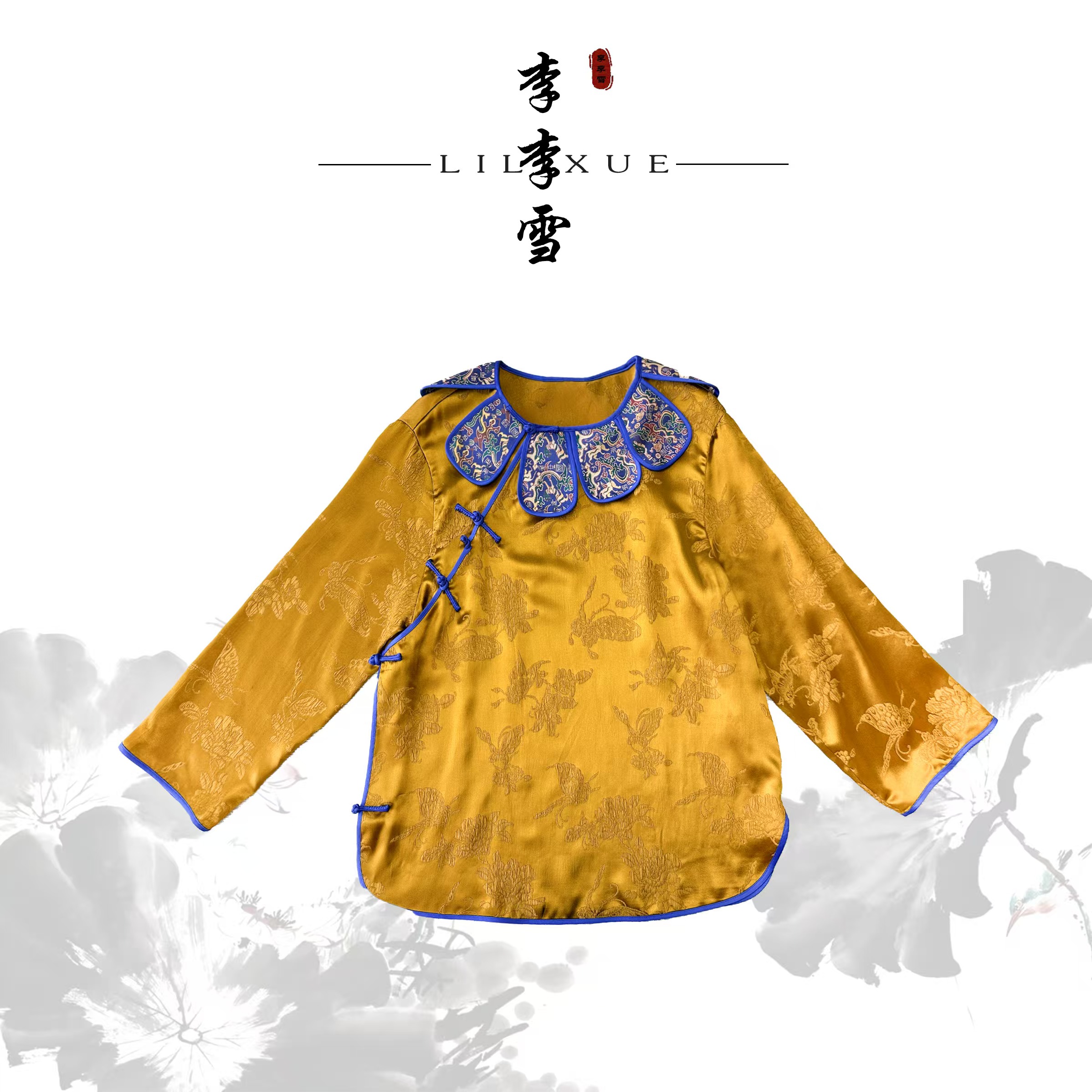 LILIXUE『雅裁』真丝秋款上新时尚上衣中国风中式复古新中式长袖