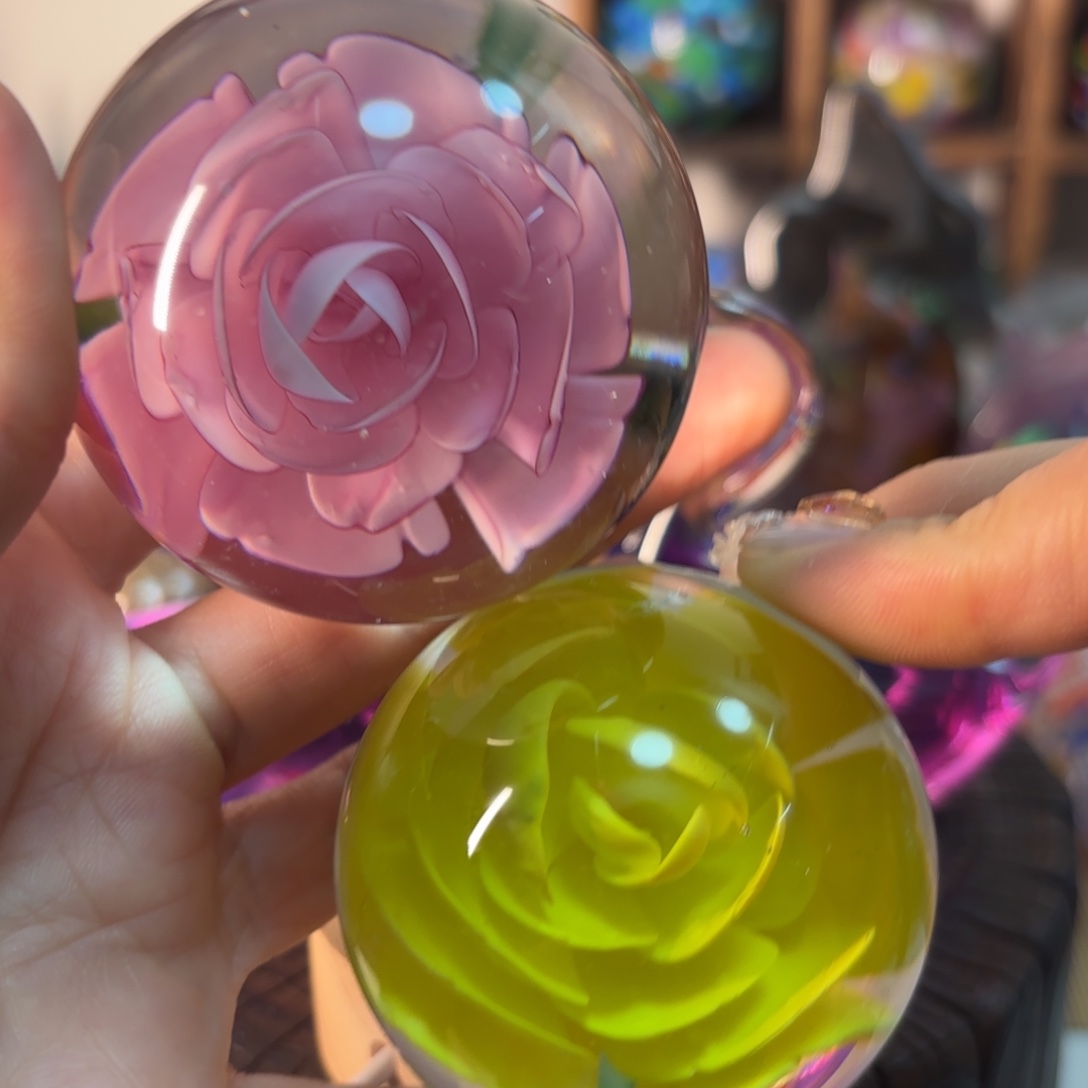 手工艺品琉璃微瑕2个