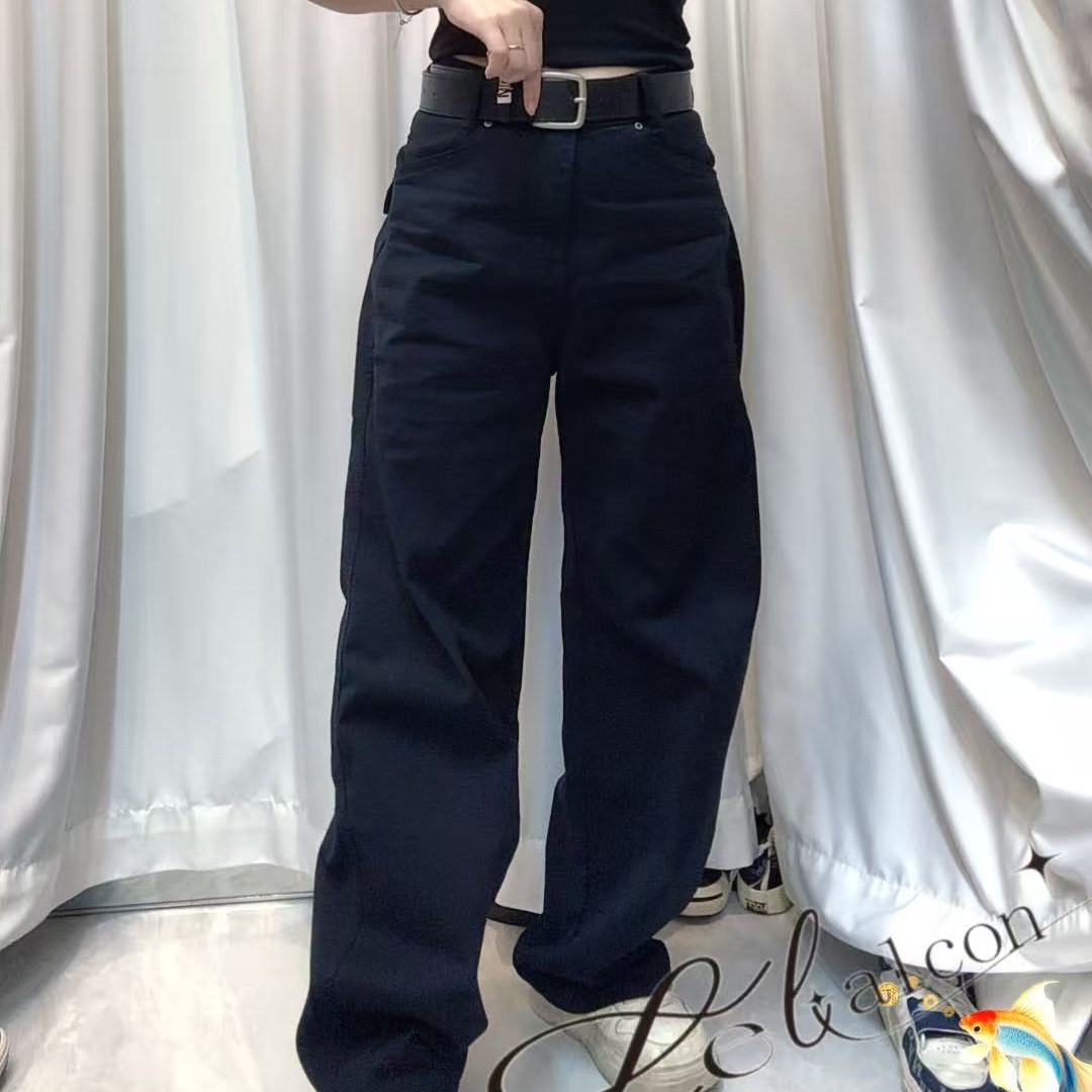 009秋季新款高腰显瘦立体剪裁弯刀裤女洋气百搭