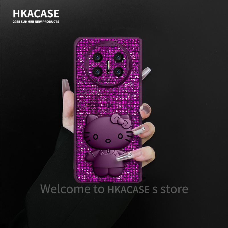 适用华为matex6手机壳kt猫二合一折叠闪钻星空全包保护套