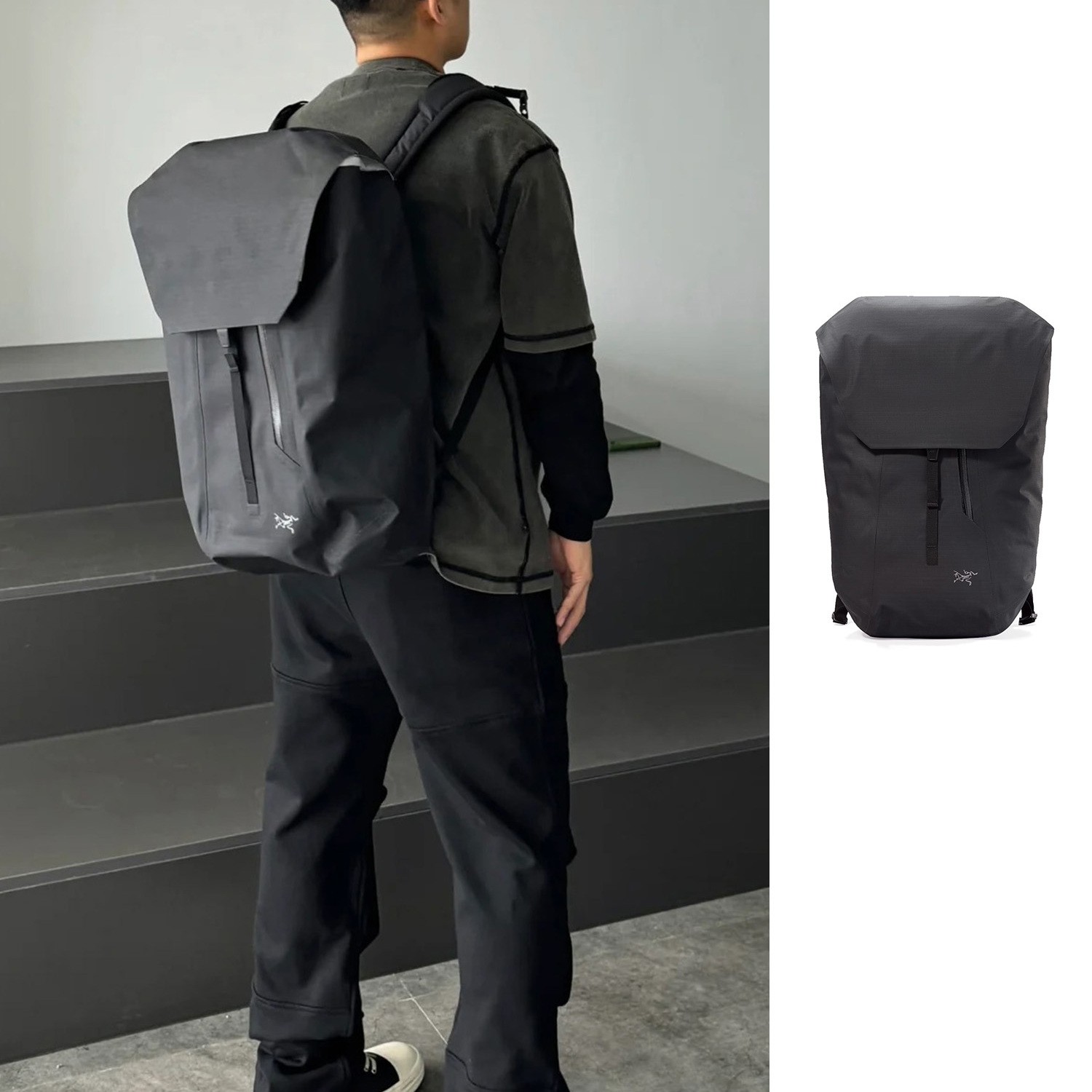 全新未使用 ARC'TERYX/始祖鸟 黑色Granville 25 翻盖背包