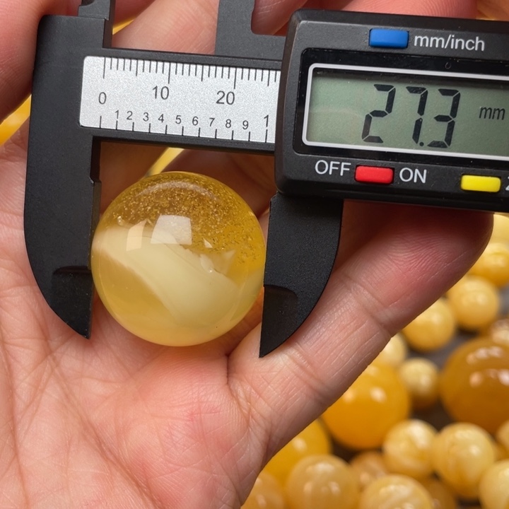 裸石蜜蜡未镶嵌蜜蜡圆珠