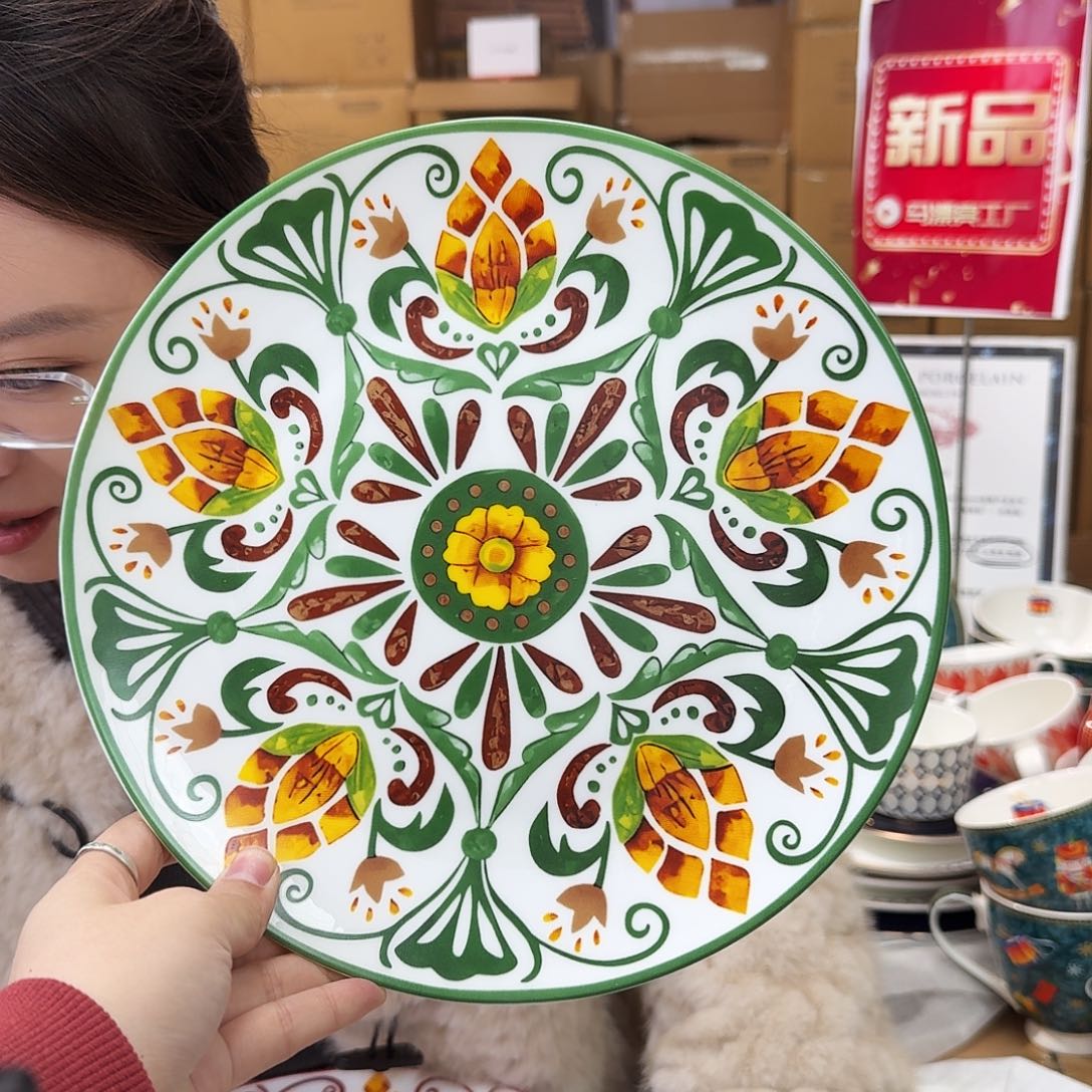 骨瓷高骨10.5英寸平盘27cm一个外贸骨瓷