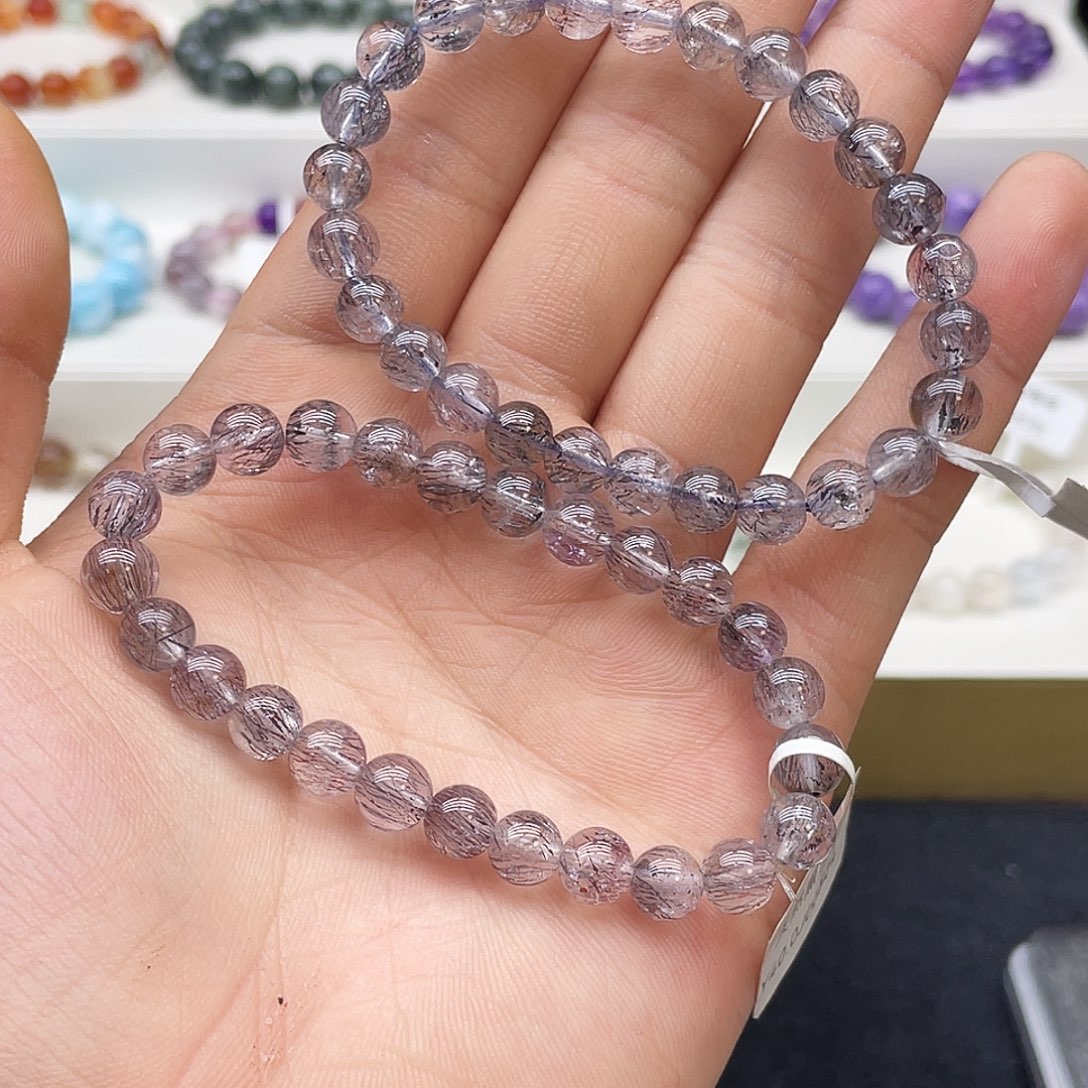 水晶手链未镶嵌黑加仑7.2多样子任发其一