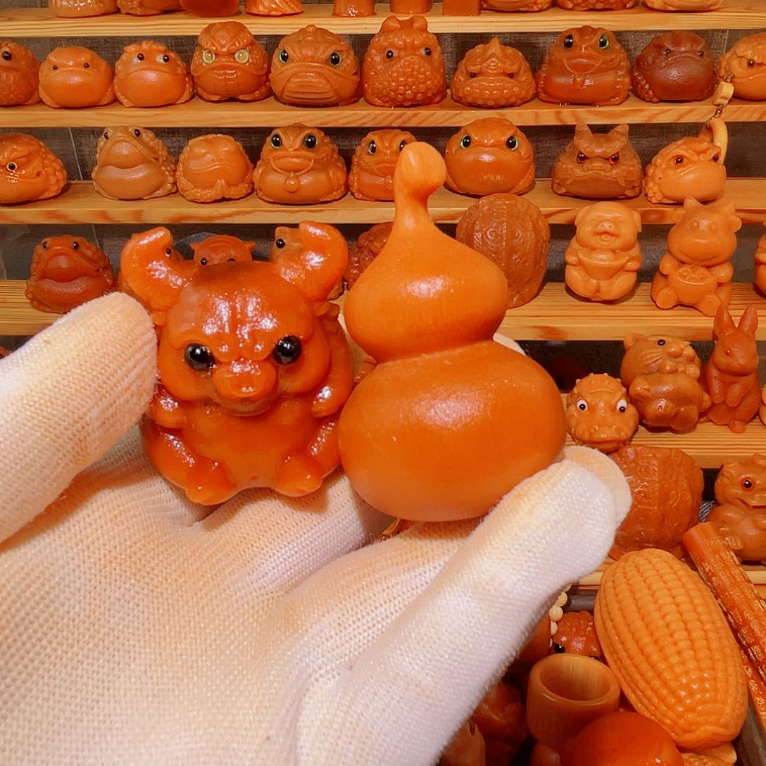 竹壹***实心竹手把件雕刻