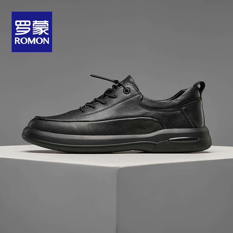 罗蒙秋冬季新款休闲风时尚休闲鞋系带翻边韩版轻便潮流休闲