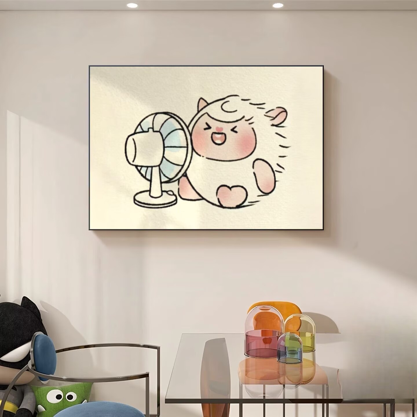 可爱卡通装饰画儿童房温馨壁画高档卡通动物壁画卧室挂画L23