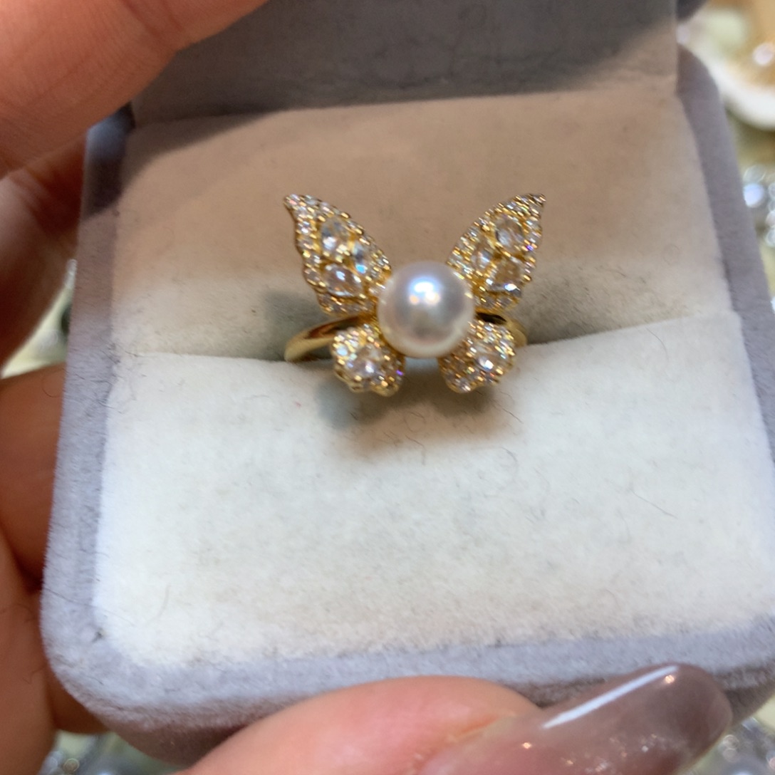 海水珍珠戒指银S925镶嵌