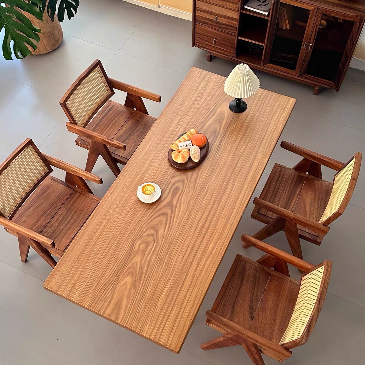 【木言匠造全款链接】柚木刚果实木原木大板茶桌书桌餐桌办公桌