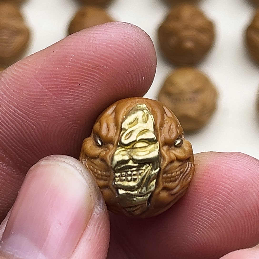 洺***室吊坠猴头核桃撕裂铜17