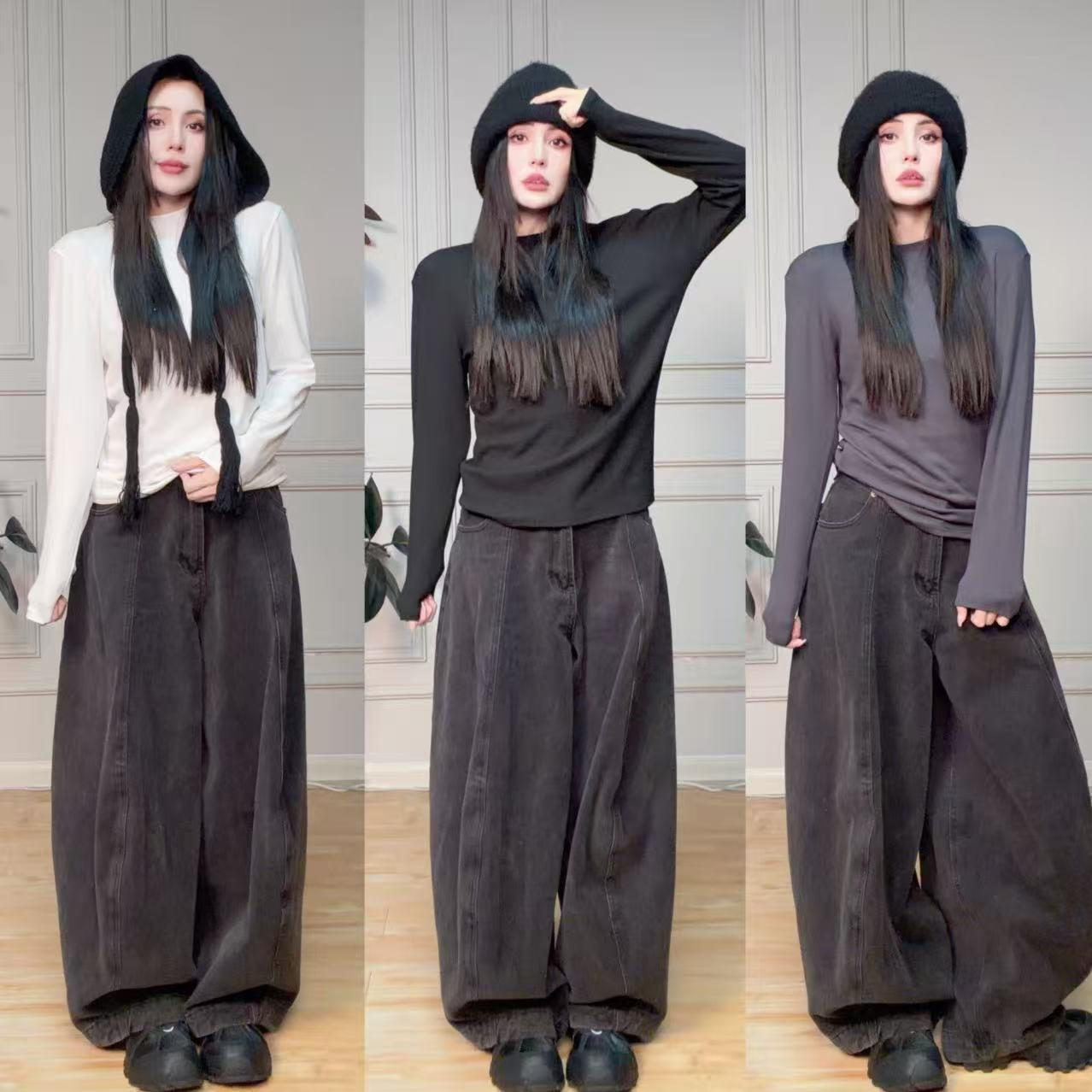 【vm】板娘小圆领加绒打底衫T恤