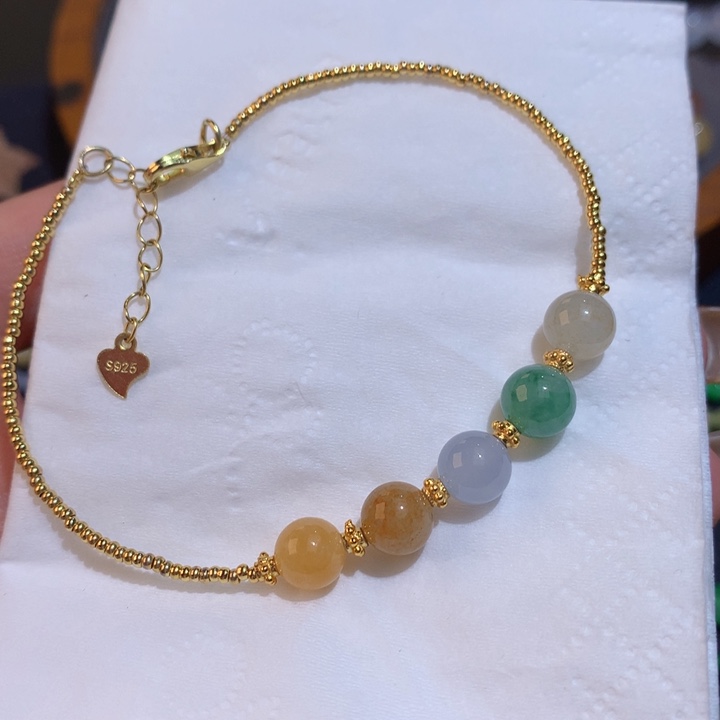 翡翠颈饰未镶嵌油画翡翠手串