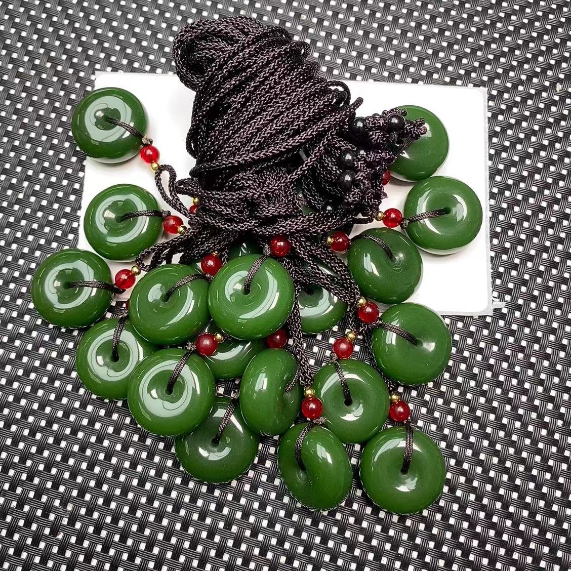 [石矿]A859俄绿小平安扣吊坠