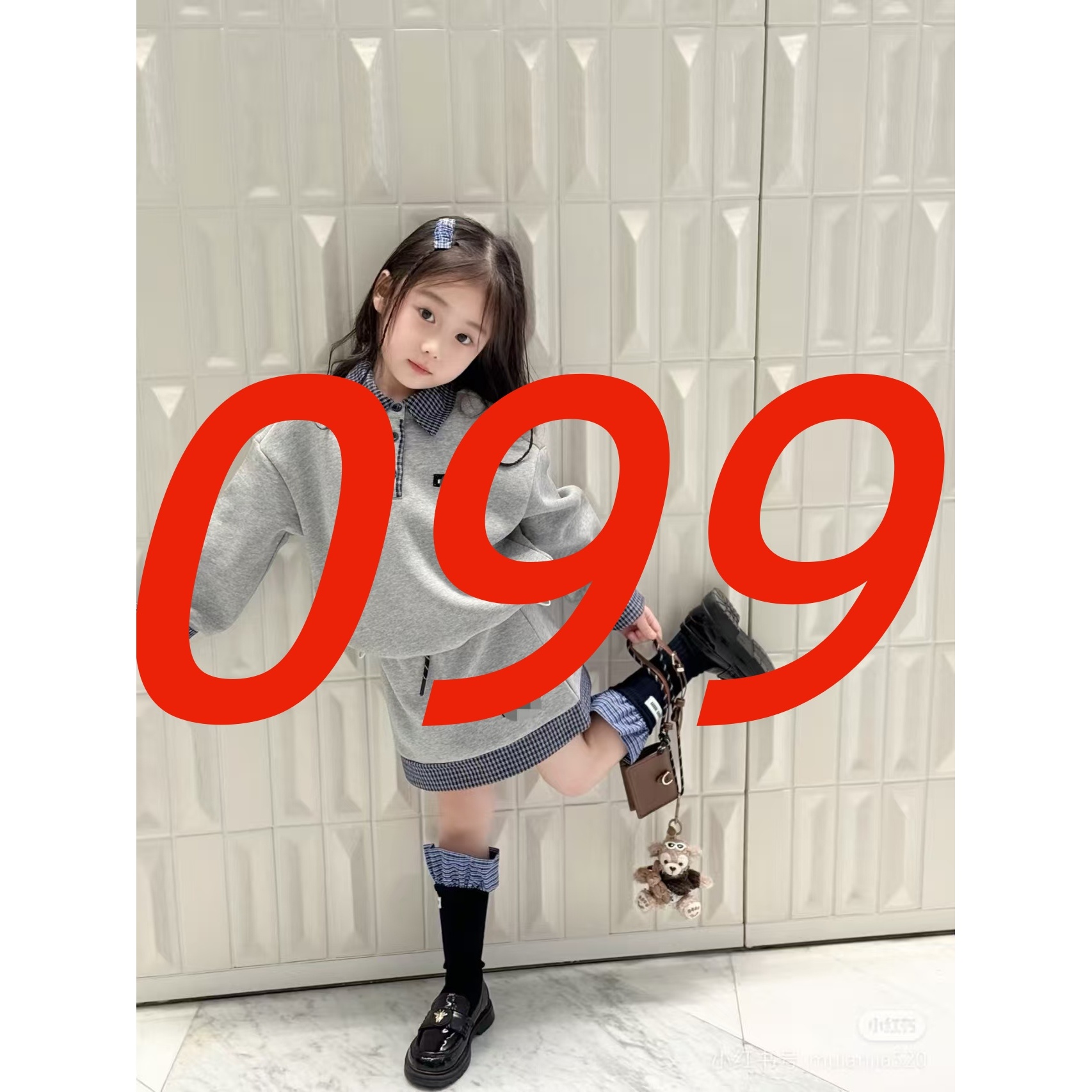 【GZ】编码099秋冬季新款儿童时尚格子长裤AA889