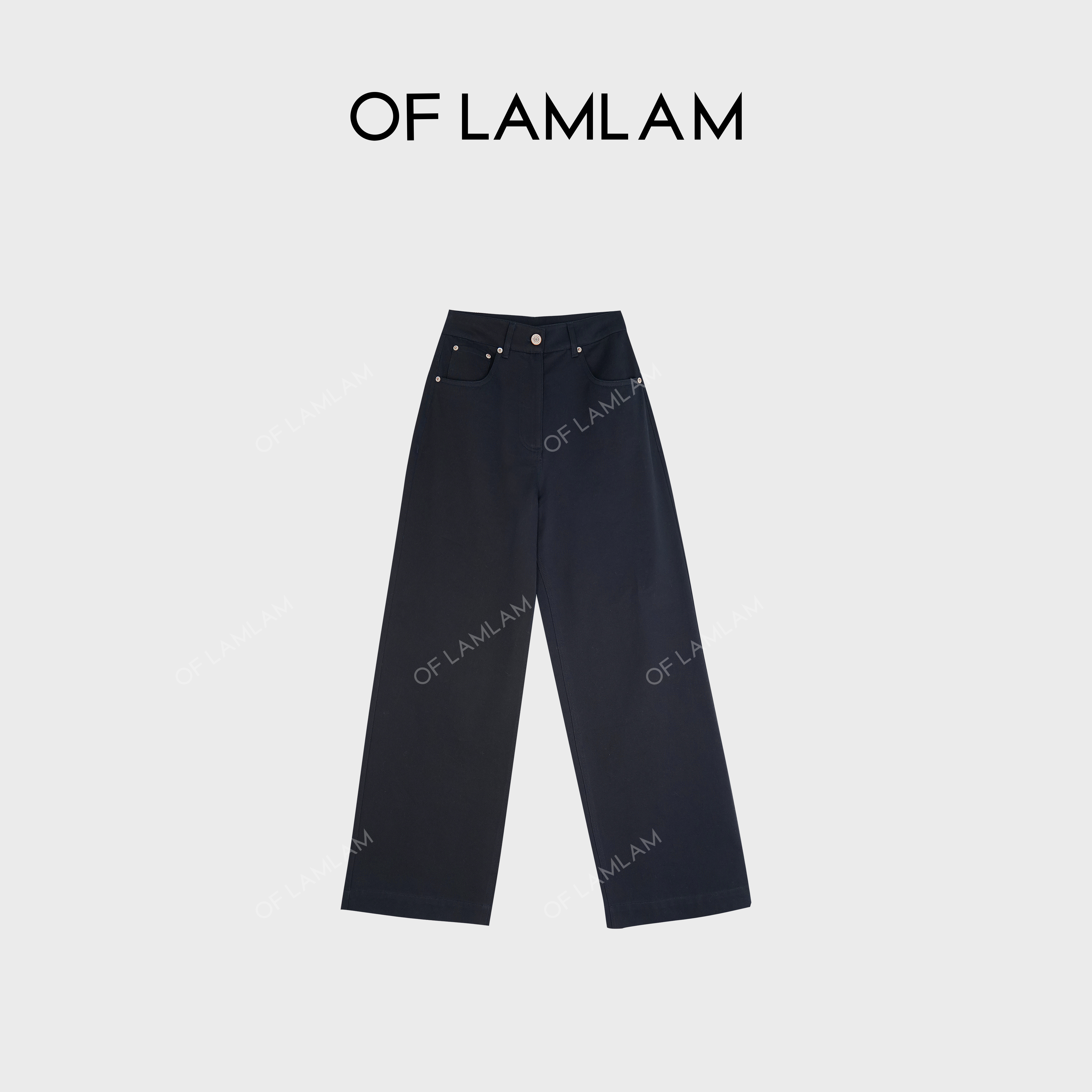 “奢想叙事”极简复古高奢经典纯棉直筒休闲裤子 LAMLAM M25K061