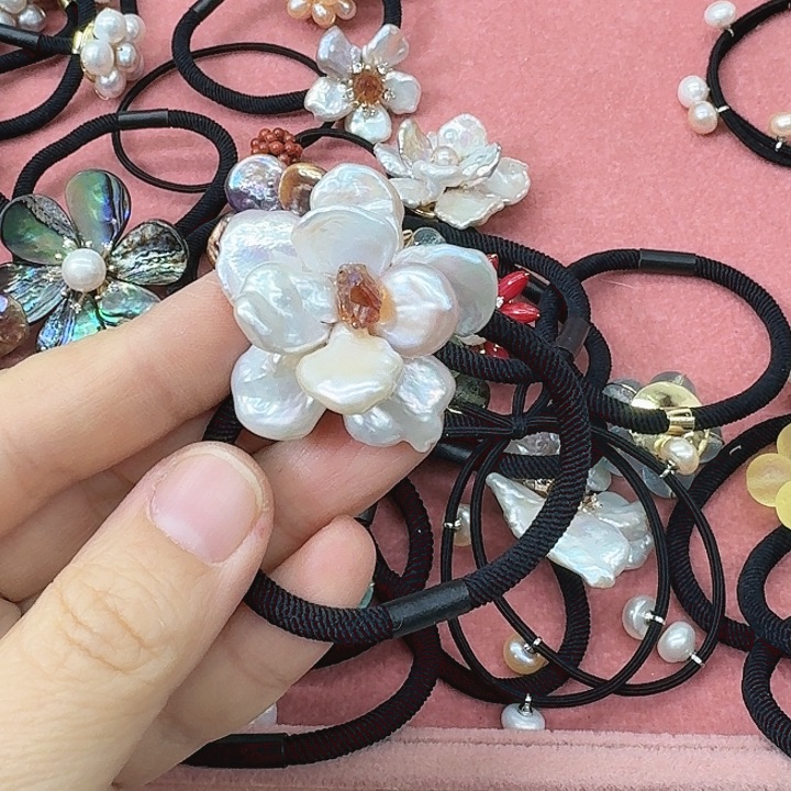 淡水珍珠发饰银S925镶嵌